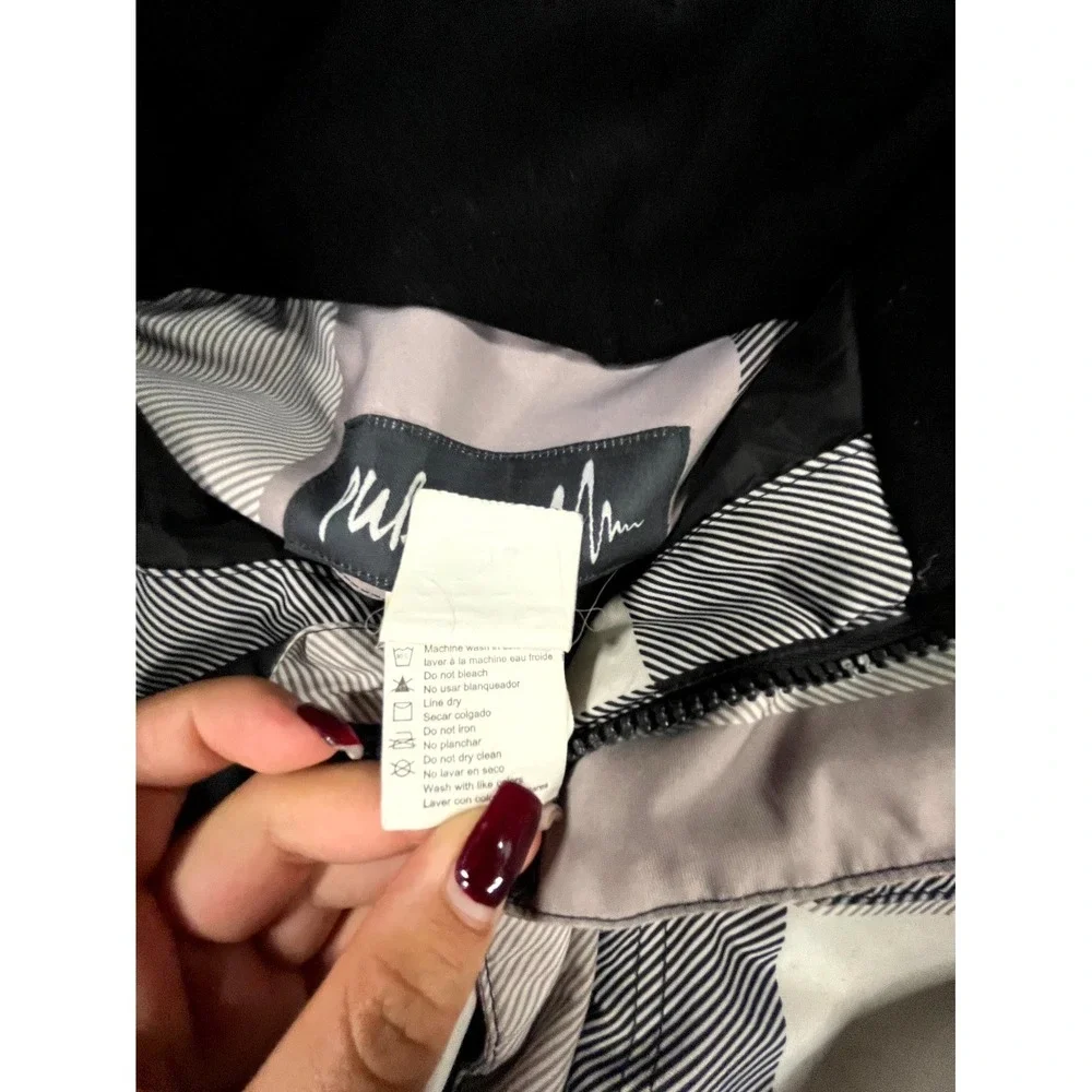 Pulse Winter Ski Jacket Youth Large 16 18 Gray Black Plaid Pockets Hooded Coat